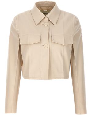Fendi Tailored Crop Jacket - Natural