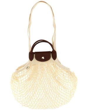 Longchamp 'l Le Pliage Filet' Shoulder Bag - Metallic