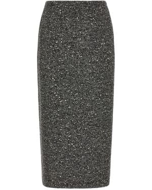 Valentino Garavani Chevron Bouclé Skirt - Grey