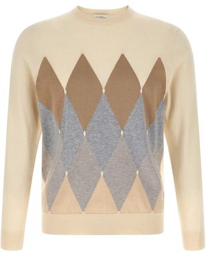 Ballantyne Argyle Jumper - White