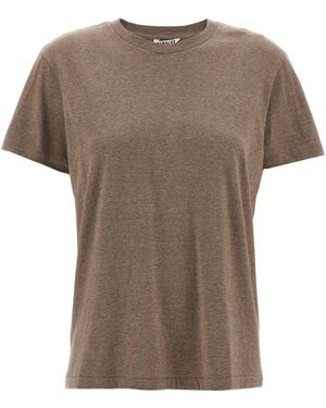 AURALEE Mélange Cotton T-shirt - Brown