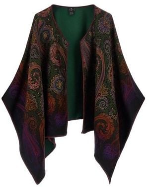 Etro Mantella Reversibile Paisley Dégradé - Nero
