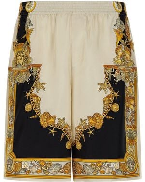 Versace Silk 'Coral Theatre' Shorts - Black