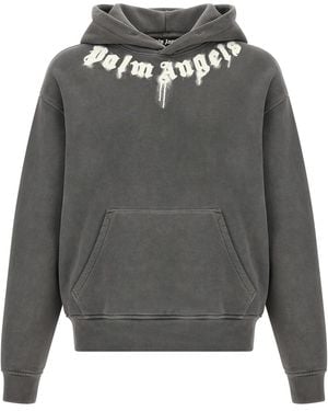 Palm Angels Kapuzenpullover Mit Logodruck - Grau