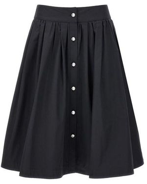 Moschino Jewel Button Nylon Blend Skirt - Black