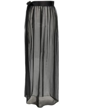 Dolce & Gabbana Long Silk Chiffon Skirt - Grey