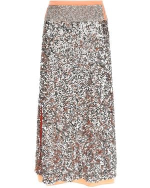 Rabanne Midi Skirt With Sequins - Metallic