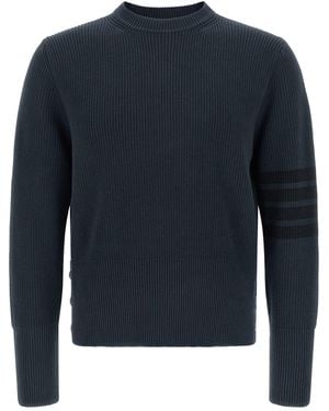 Thom Browne Pullover Mit 4-Bar-Detail - Blau