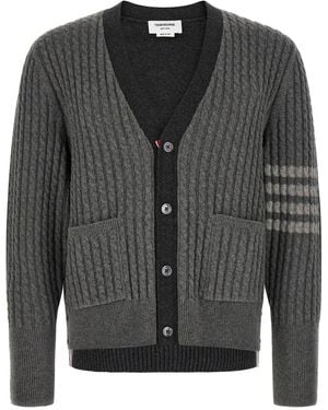 Thom Browne In-1 Cardigan Mit Zopfmuster - Schwarz