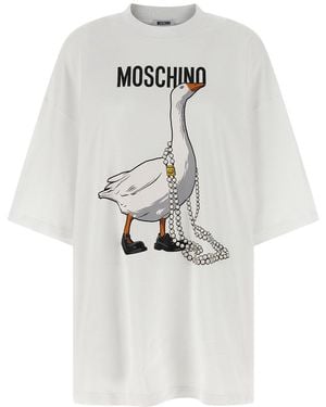 Moschino T-Shirt Dress With Graphic Print - White