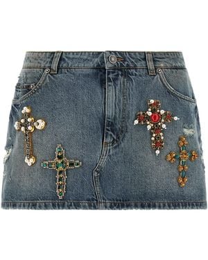 Dolce & Gabbana Rock Mit Stickerei - Blau