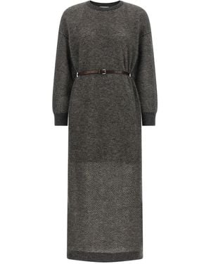 Brunello Cucinelli Kleid "Sparkling" - Grau