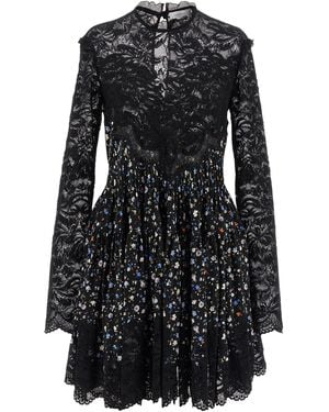 Rabanne Floral Lace Dress - Black