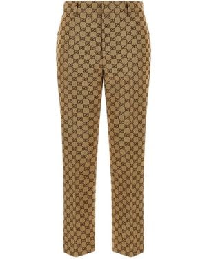 Gucci Hose Aus Gg-Stoff - Natur