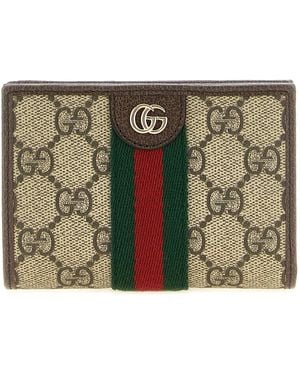 Gucci Ophidia' Geldbörse Mit Webstreifen - Grau