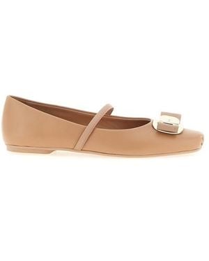 Ferragamo 'zina' Ballet Flats - White