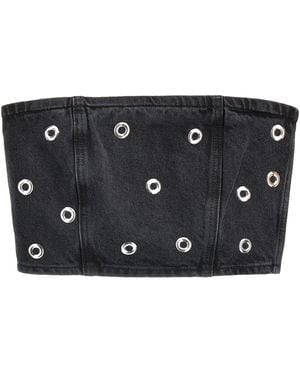 ROTATE BIRGER CHRISTENSEN 'studded Denim' Top - Black