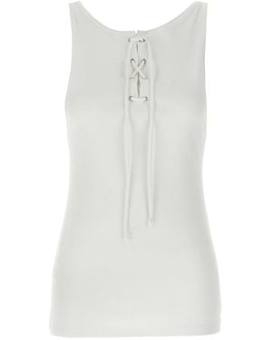 Prada Cotton Tank Top With Adjustable Straps - White