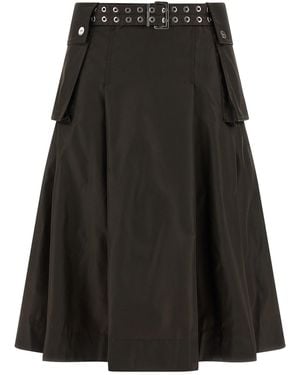 Ganni 'duchesse Nylon Pleated' Skirt - Black