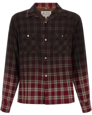 Maison Margiela Check Shirt With Gradient Effect - Brown