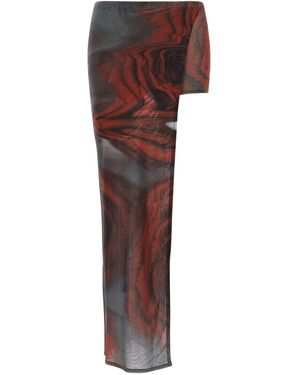 Jean Paul Gaultier 'the Red Blurry Roses' Skort - Brown