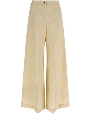 Pinko Linen Fla Trousers - Natural