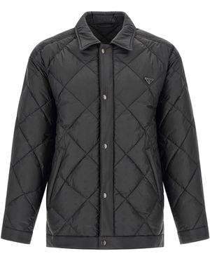 Prada Casual-Jacke Mit Rautensteppung - Grau