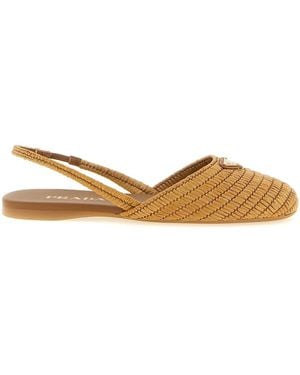 Prada Crochet Slingback - Brown