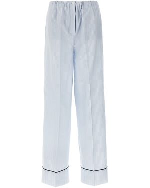 Prada Striped Trousers - White
