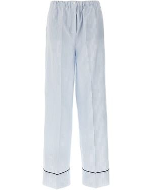 Prada Striped Trousers - White
