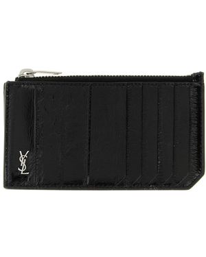 Saint Laurent 'tiny Cassandre' Card Holder - Black