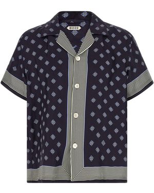 Bode 'foyer Diamond' Shirt - Blue
