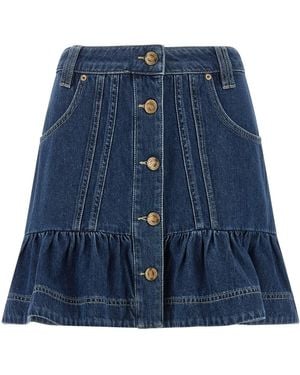 FARM Rio Jeansrock Mit Volants - Blau