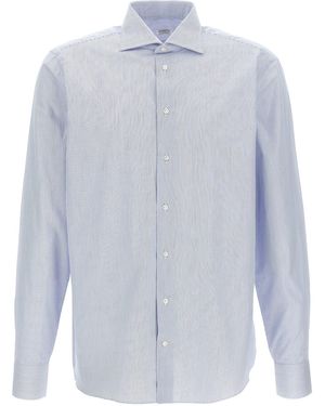 Borriello Striped Cotton Shirt - Blue