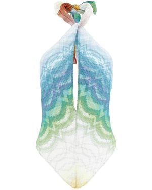 Missoni Einteiliger Stereo-Badeanzug - Blau