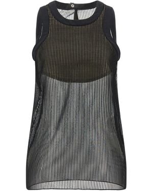 Sacai Pleated Chiffon Top - Black