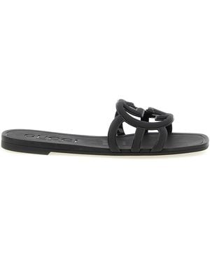 Gucci 'incrocio Gg' Sandals - ' Lido' Line - Black