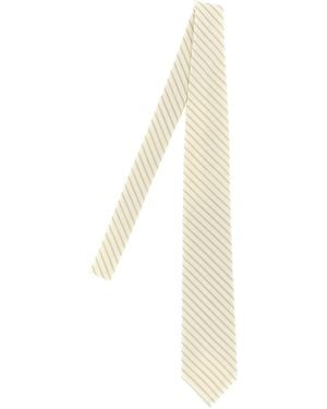 AURALEE Striped Tie - White