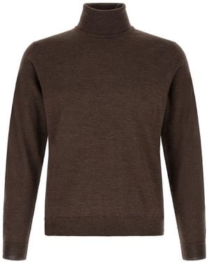 Zanone Turtle-neck Jumper - Brown