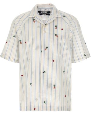 Jacquemus Shirt With All-Over Embroidery - White