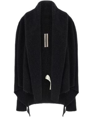 Rick Owens 'hooded Medium Wrap' Cardigan - Black