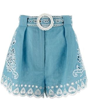 FARM Rio 'romantic Richelieu' Shorts - Blue