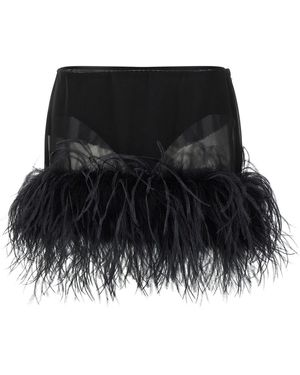 The Attico Feather Skirt - Black