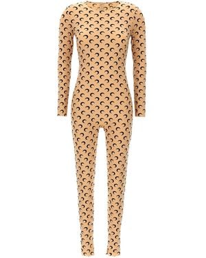 Marine Serre 'Moon Printed' Catsuit - Natural