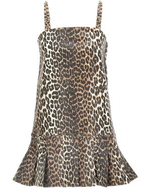 Ganni Dress 'Foil Print Denim Strap' - Multicolour