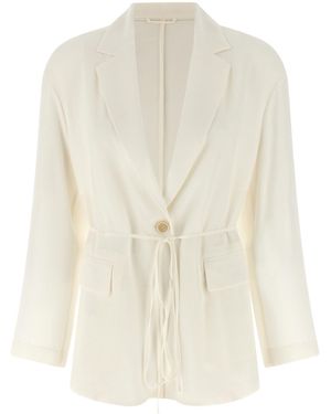 Brunello Cucinelli Silk Blazer - White