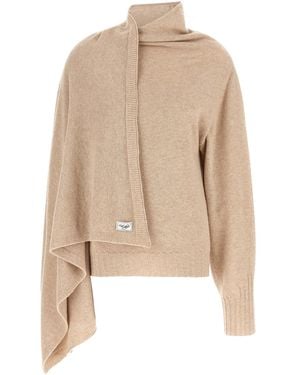 The Attico Pullover Mit Schal - Natur