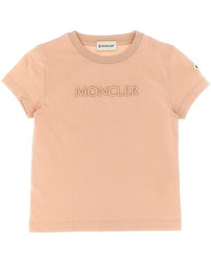 Moncler Logo Embroidery T-shirt - Pink