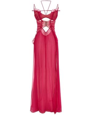 Nensi Dojaka 'frilled Gown With Cutouts' Dress - Red