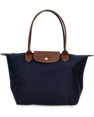 Longchamp Schultertasche Mit Lederdetails - Blau